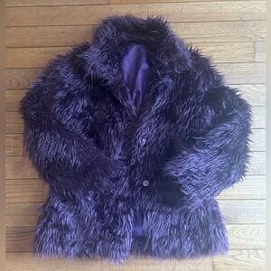 Y2K purple afghan teddy jacket
